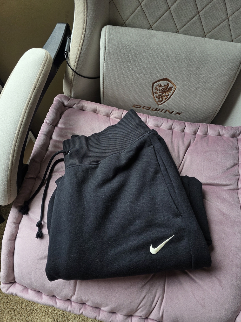 Nike Black Joggers with White Swoosh